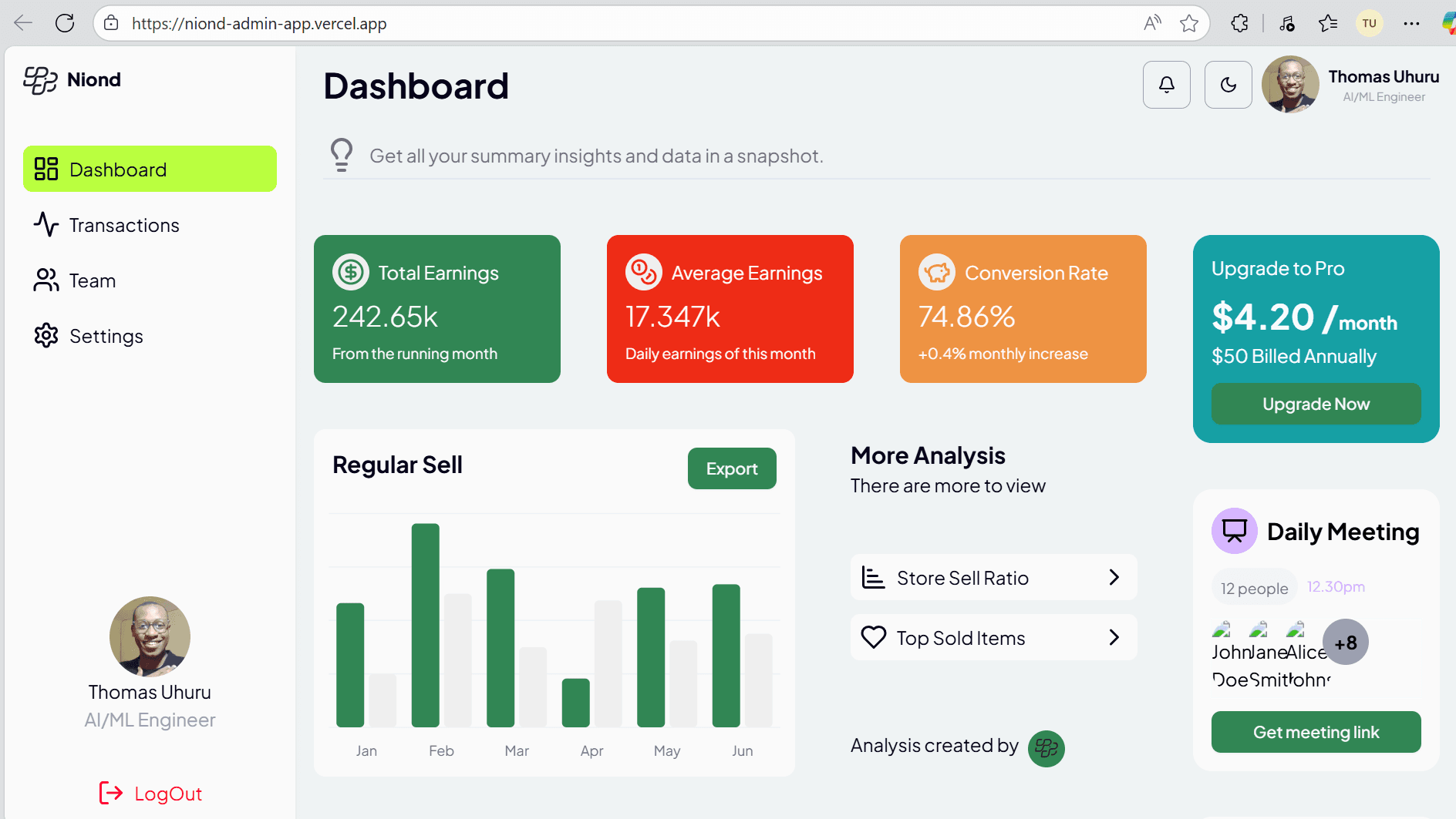 Niond Admin App